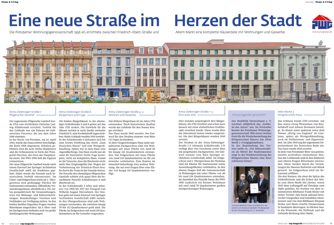 Eine neue Straße im Herzen der Stadt